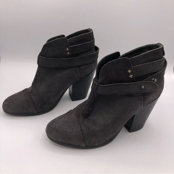 Rag & Bone Harrow Suede Block Heel Ankle Boots Booties size 38/8 - Picture 8 of 13